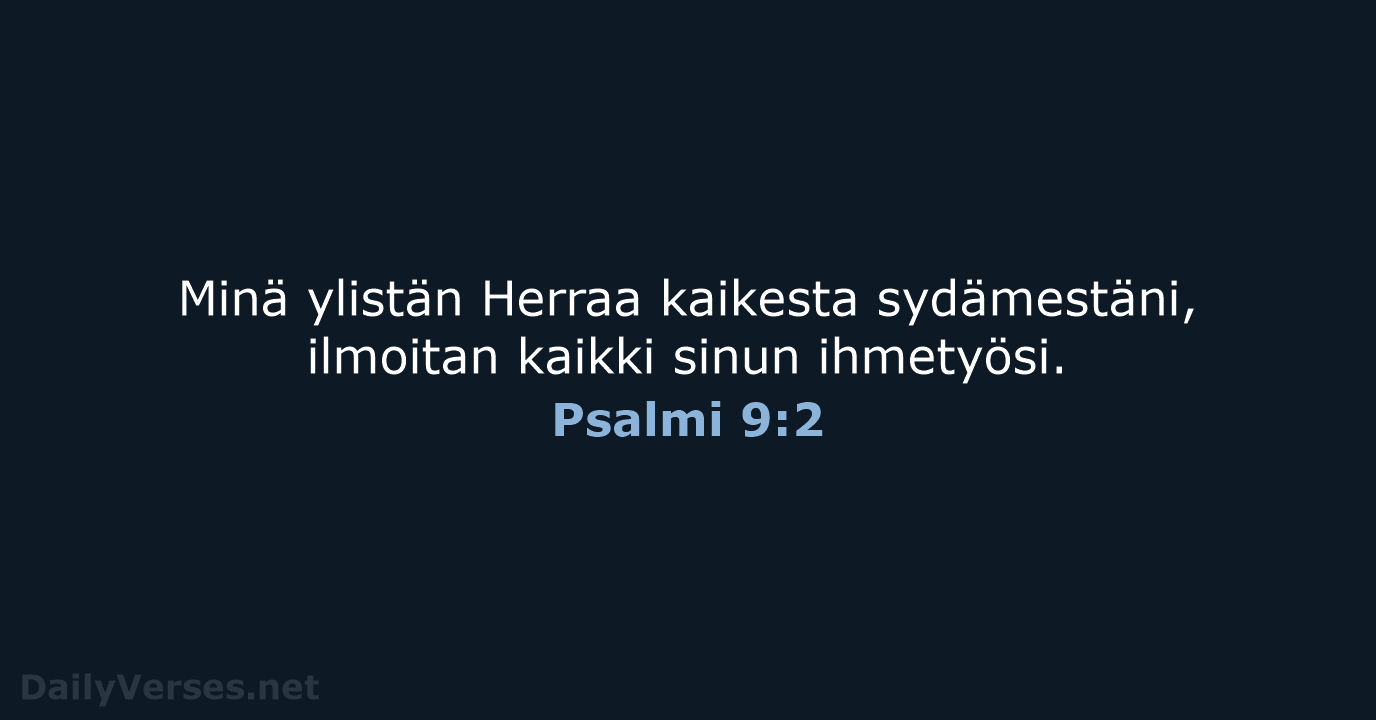 Psalmi 9:2 - KR38