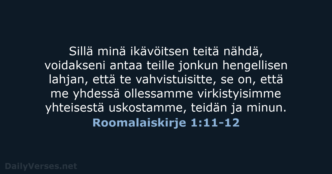 Roomalaiskirje 1:11-12 - KR38