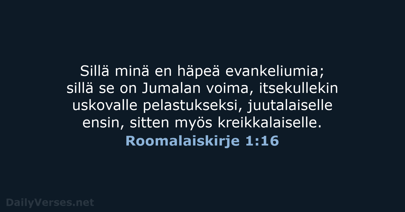 Roomalaiskirje 1:16 - KR38