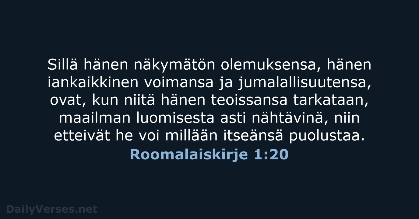 Roomalaiskirje 1:20 - KR38