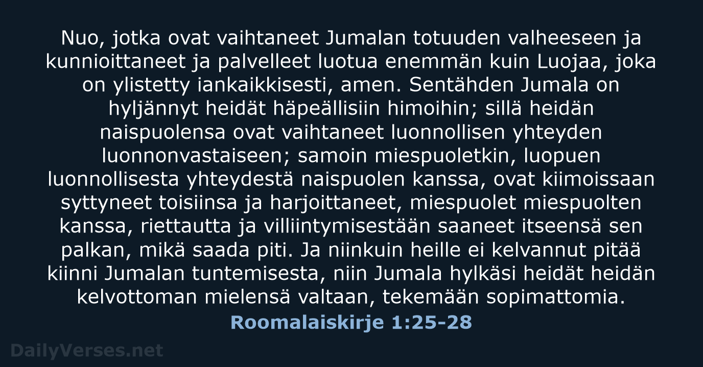 Roomalaiskirje 1:25-28 - KR38