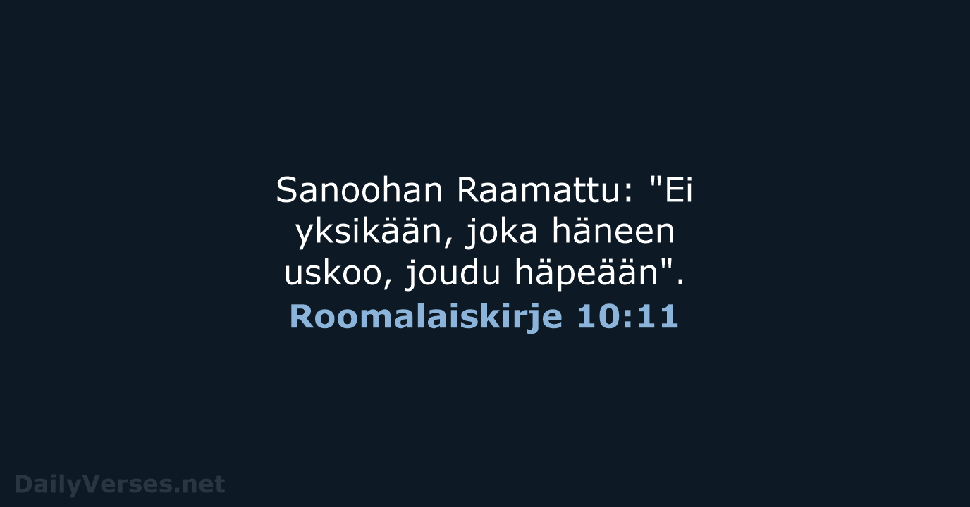 Roomalaiskirje 10:11 - KR38