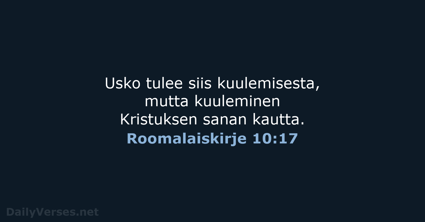 Roomalaiskirje 10:17 - KR38