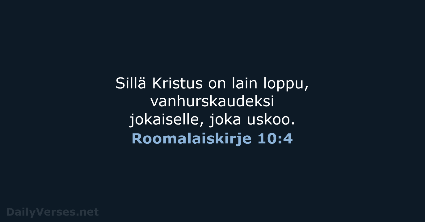 Roomalaiskirje 10:4 - KR38