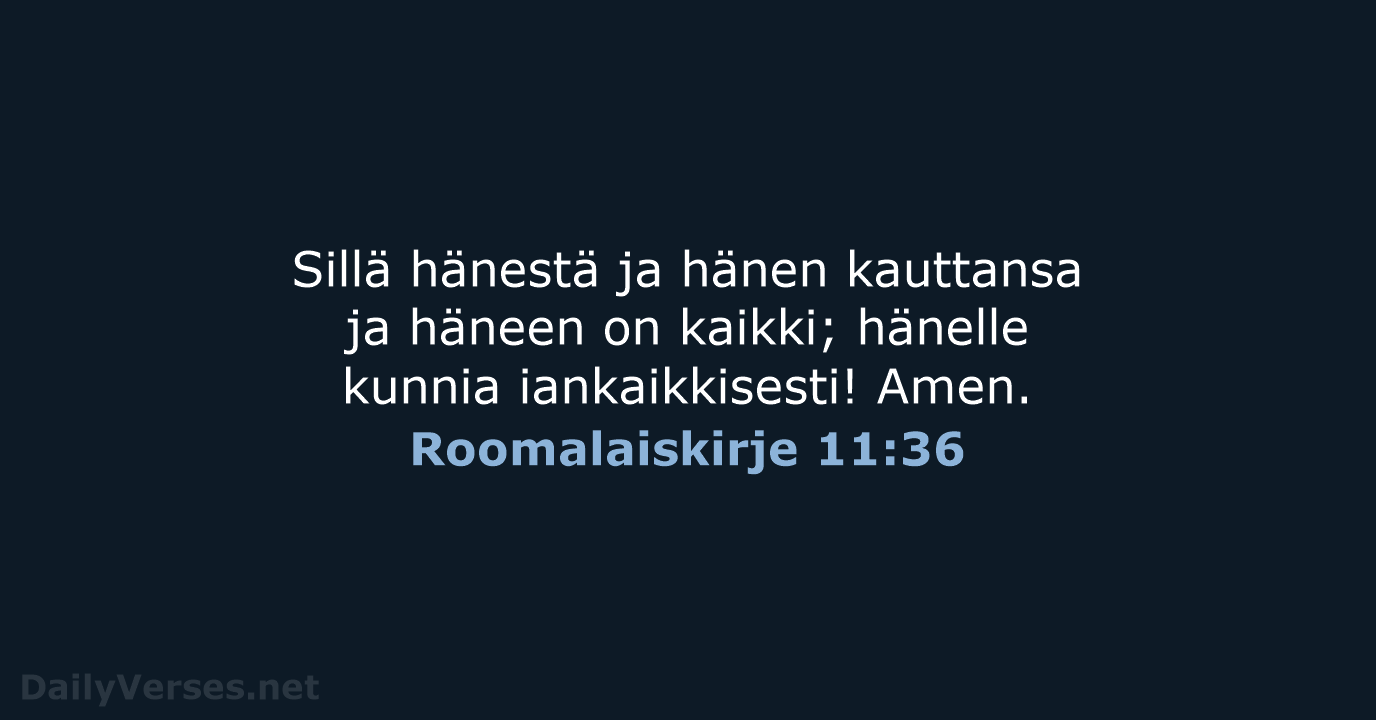 Roomalaiskirje 11:36 - KR38