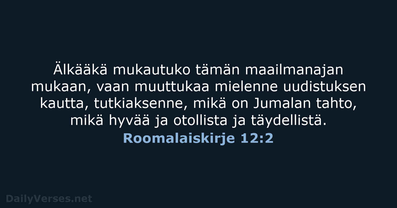 Roomalaiskirje 12:2 - KR38