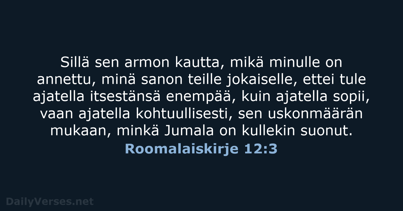 Roomalaiskirje 12:3 - KR38