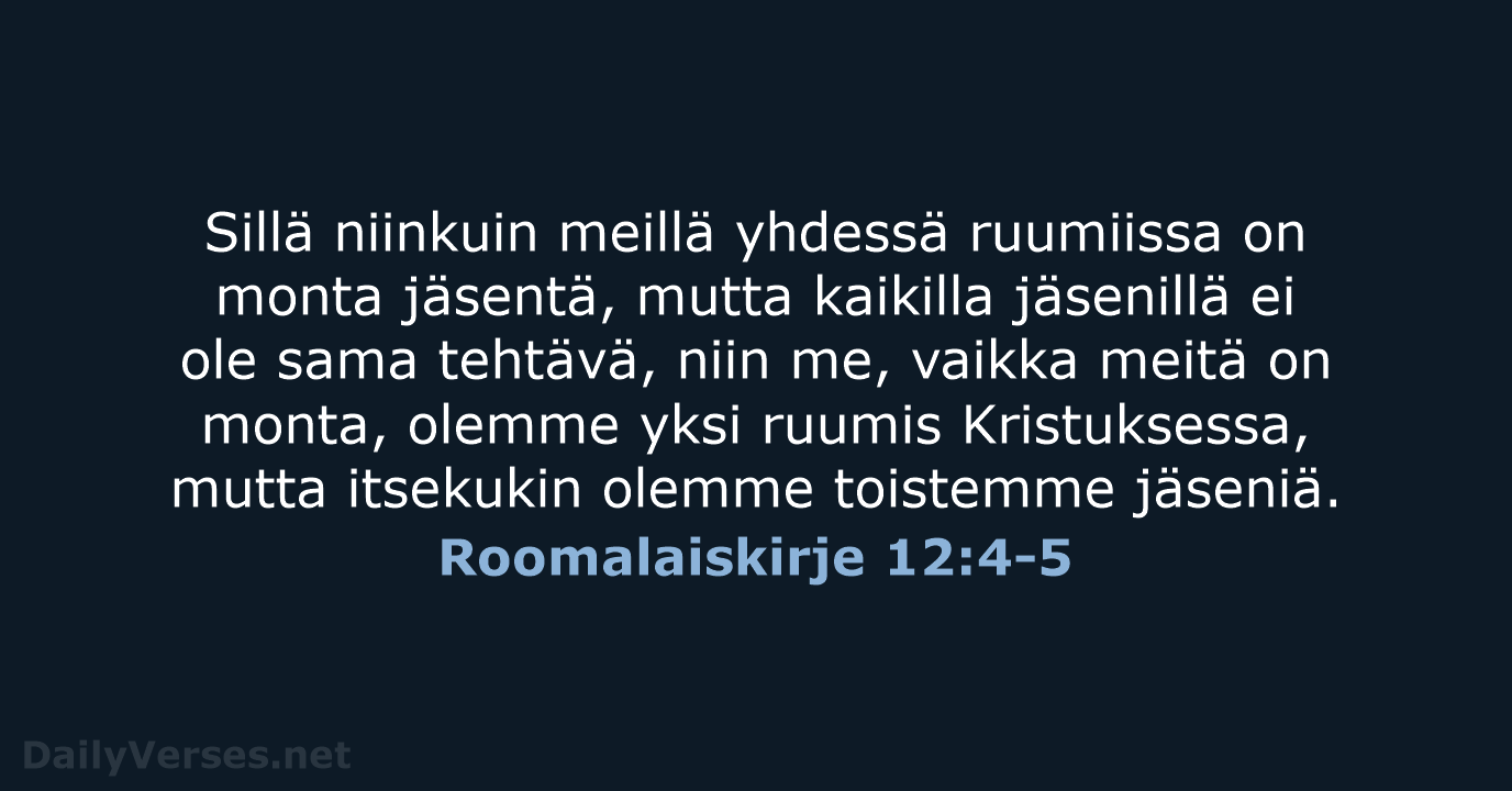 Roomalaiskirje 12:4-5 - KR38