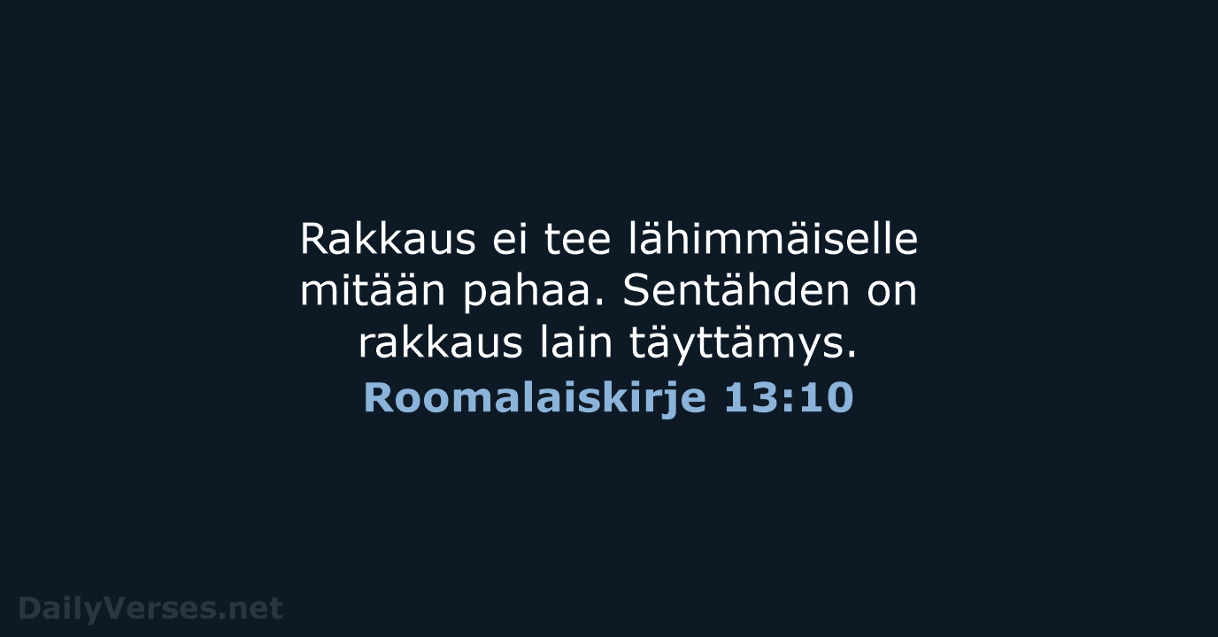 Roomalaiskirje 13:10 - KR38