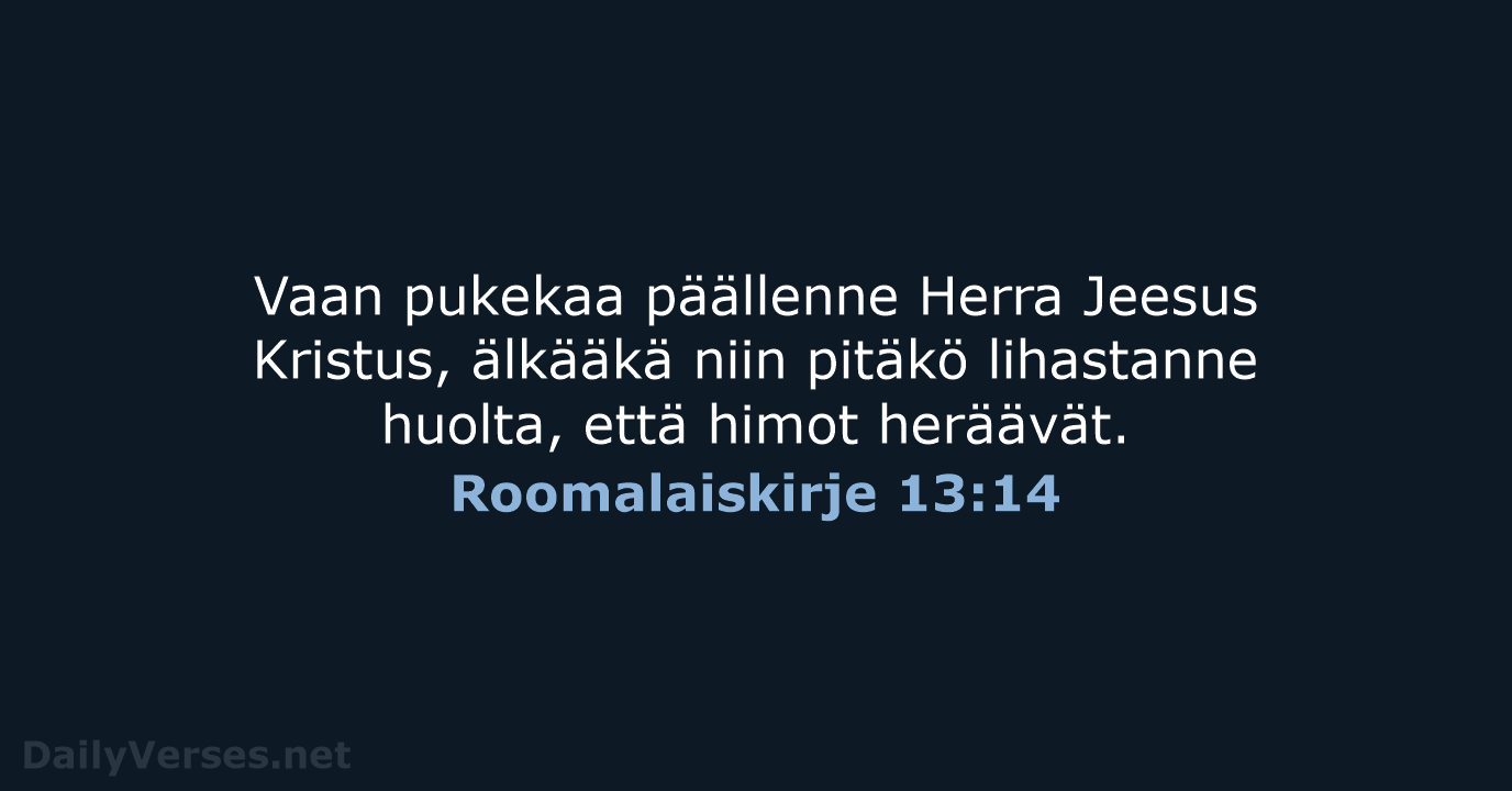 Roomalaiskirje 13:14 - KR38