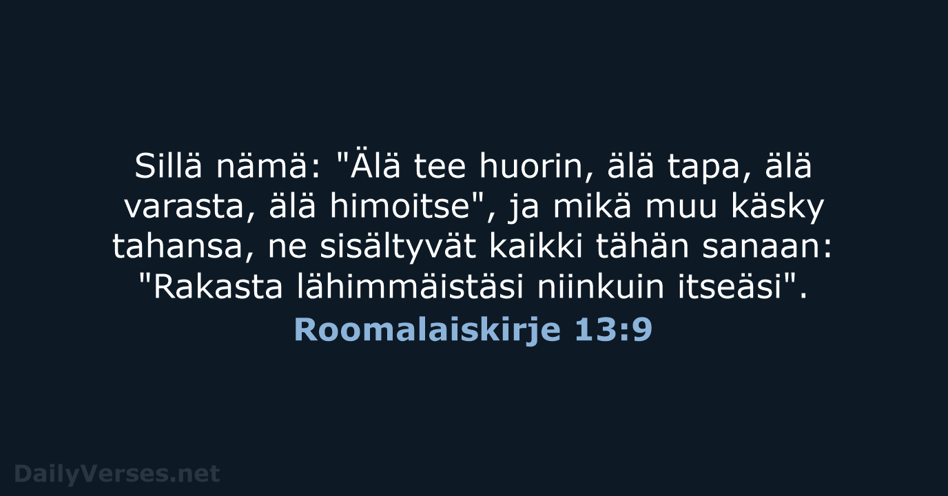 Roomalaiskirje 13:9 - KR38