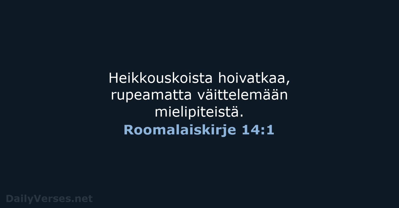 Roomalaiskirje 14:1 - KR38