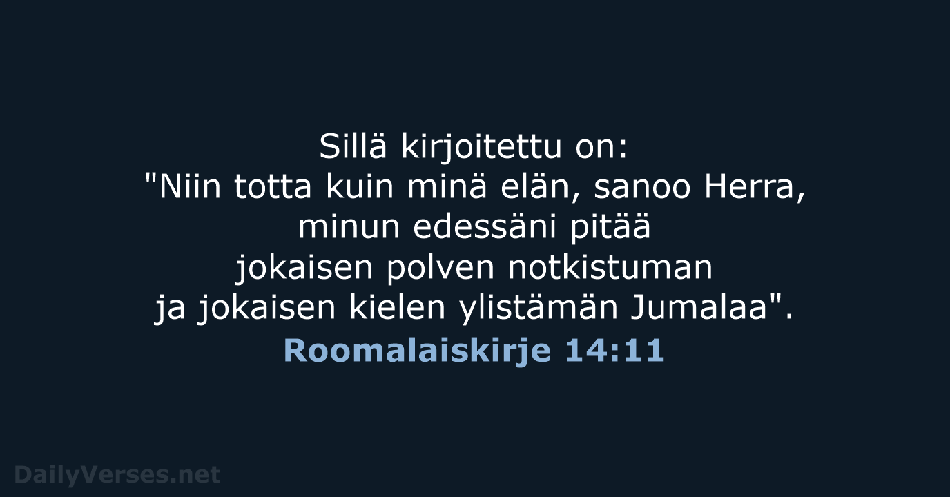 Roomalaiskirje 14:11 - KR38