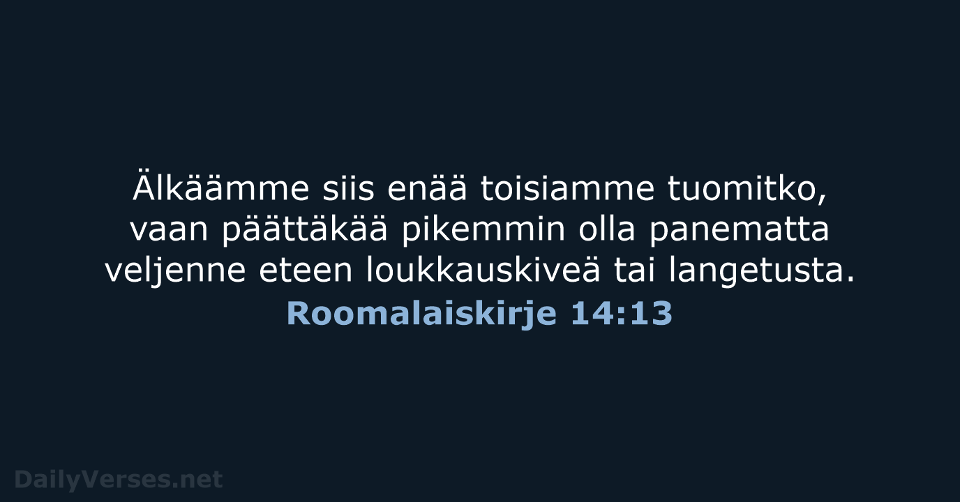 Roomalaiskirje 14:13 - KR38