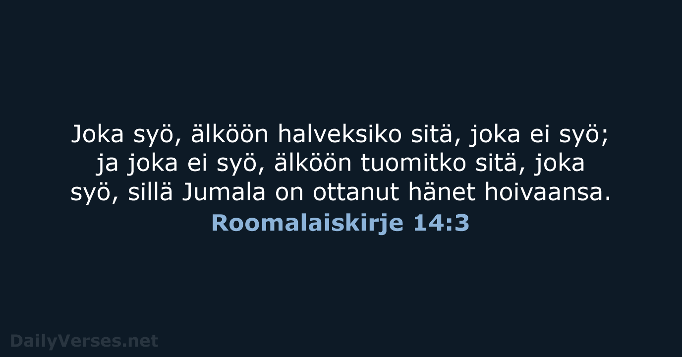 Roomalaiskirje 14:3 - KR38