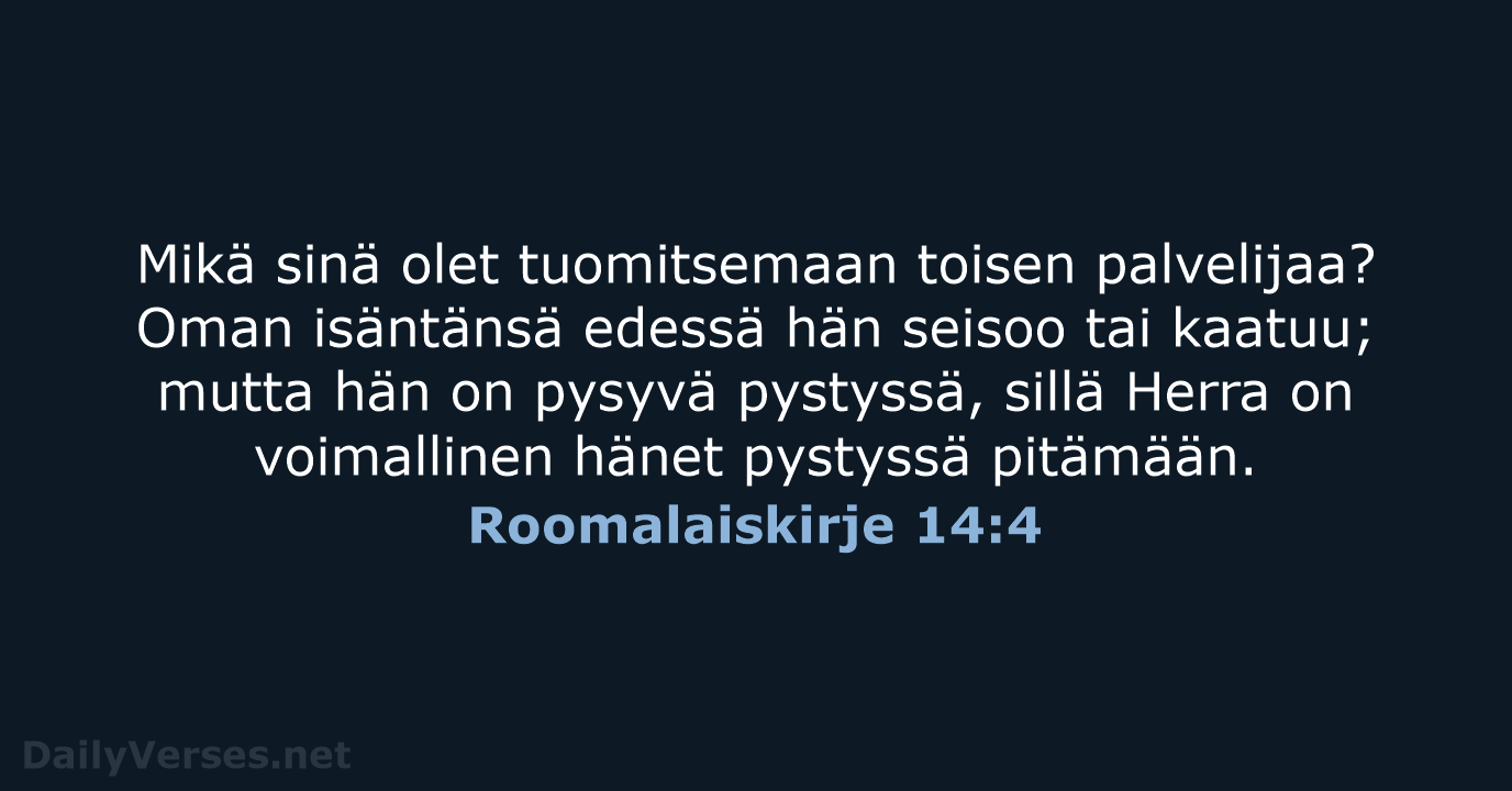 Roomalaiskirje 14:4 - KR38