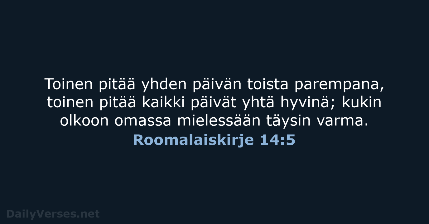 Roomalaiskirje 14:5 - KR38