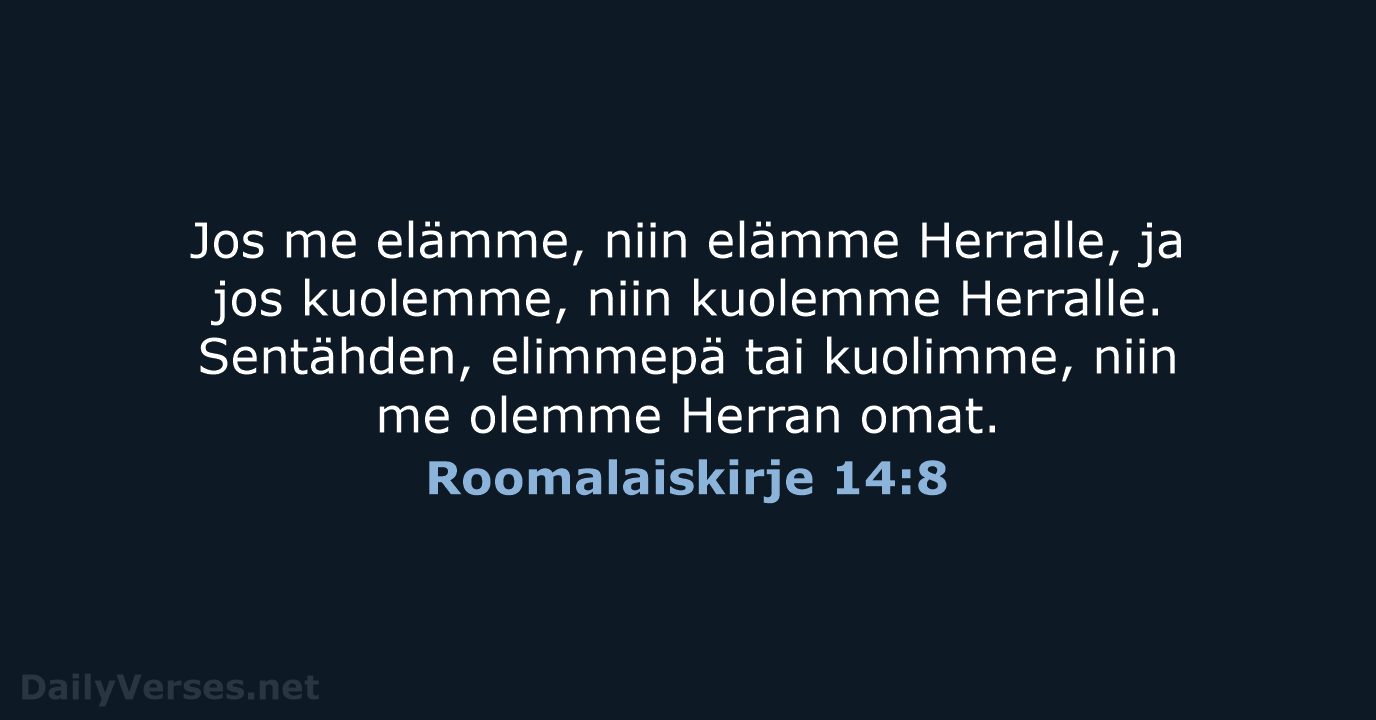 Roomalaiskirje 14:8 - KR38