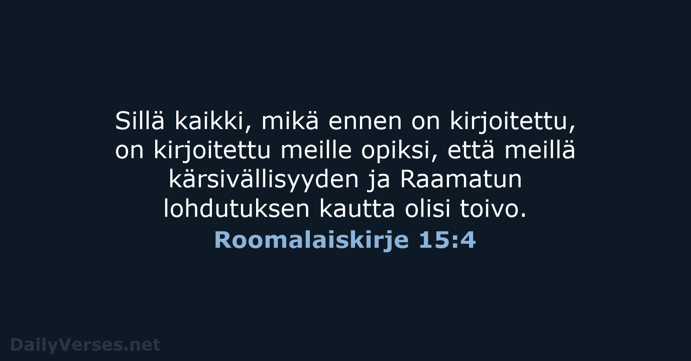 Roomalaiskirje 15:4 - KR38