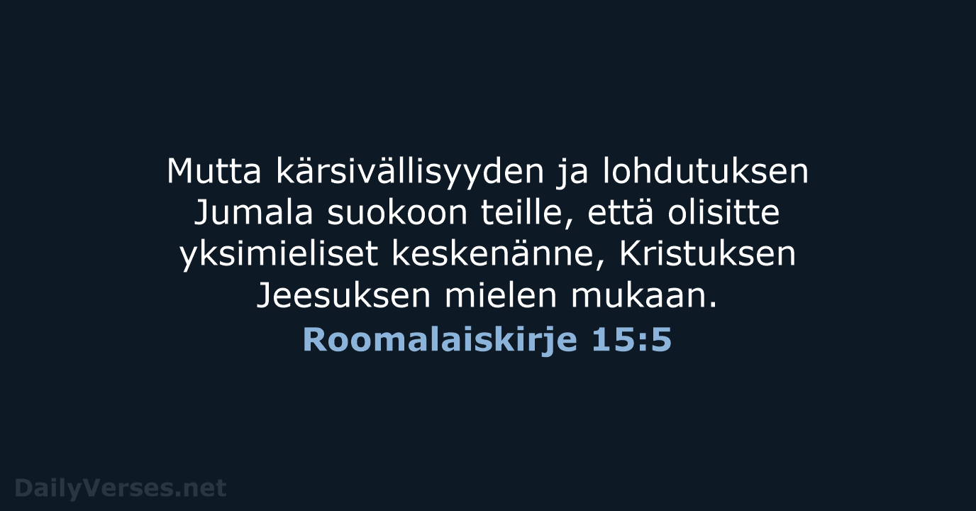 Roomalaiskirje 15:5 - KR38