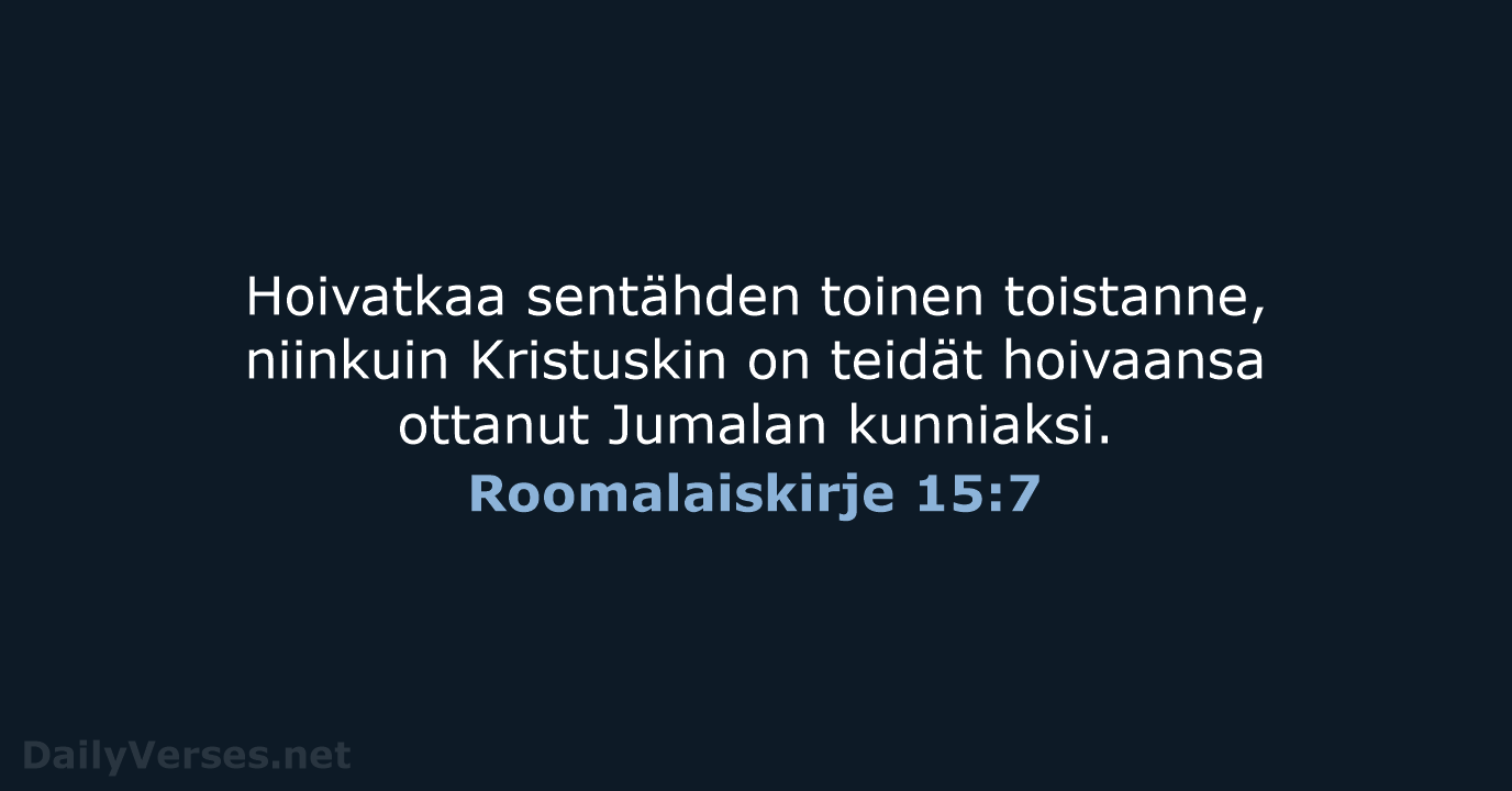 Roomalaiskirje 15:7 - KR38