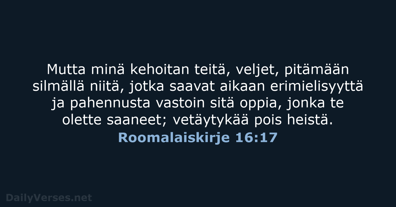 Roomalaiskirje 16:17 - KR38