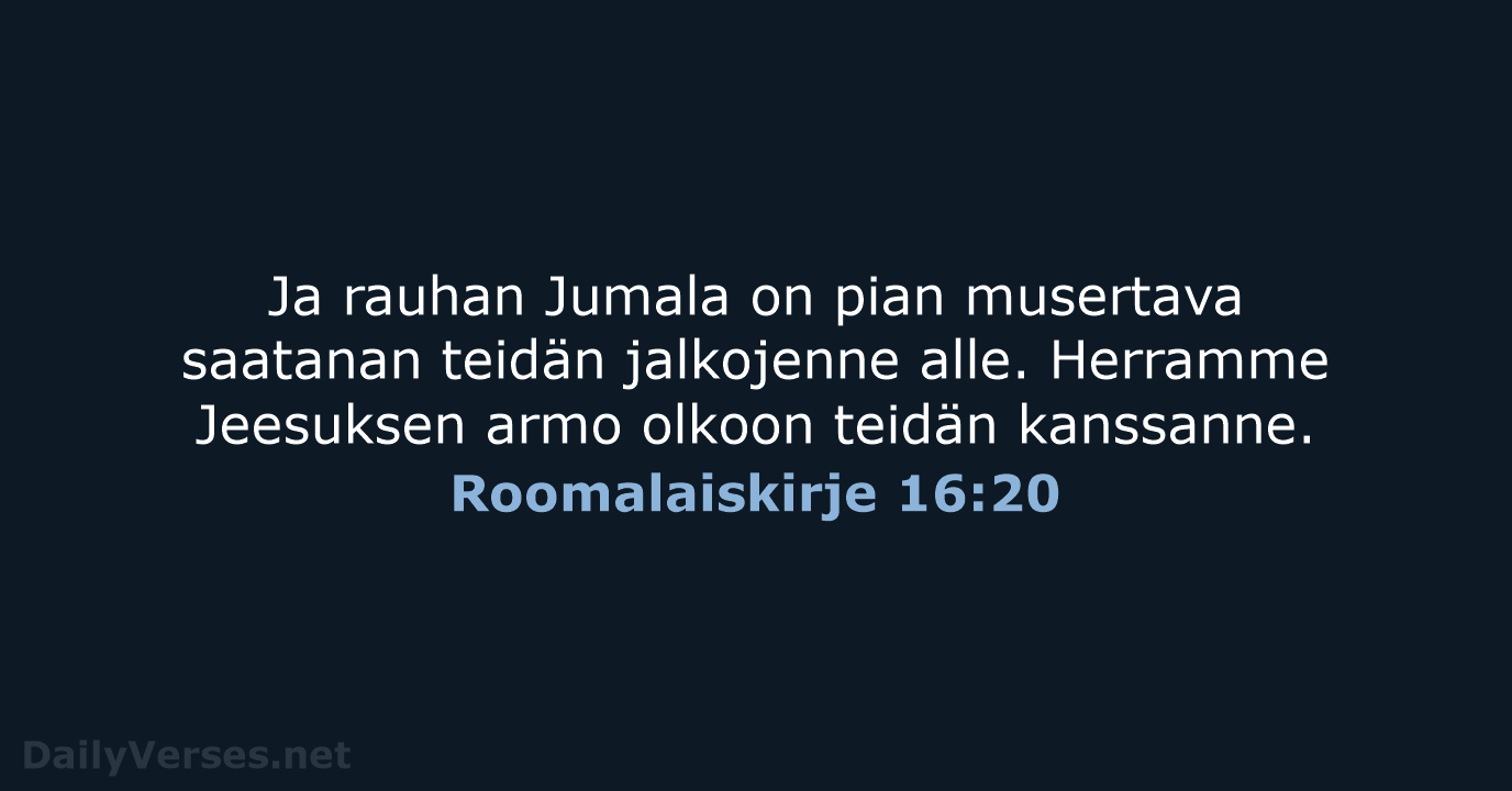 Roomalaiskirje 16:20 - KR38