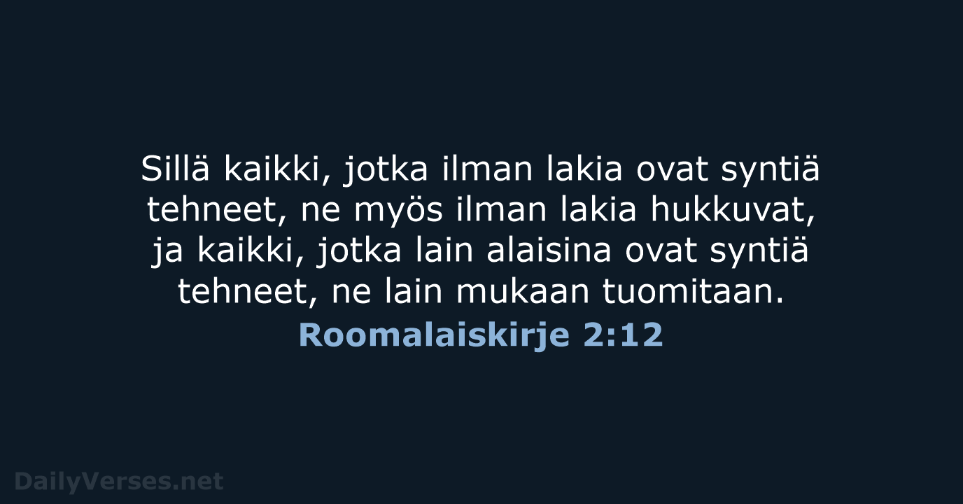 Roomalaiskirje 2:12 - KR38