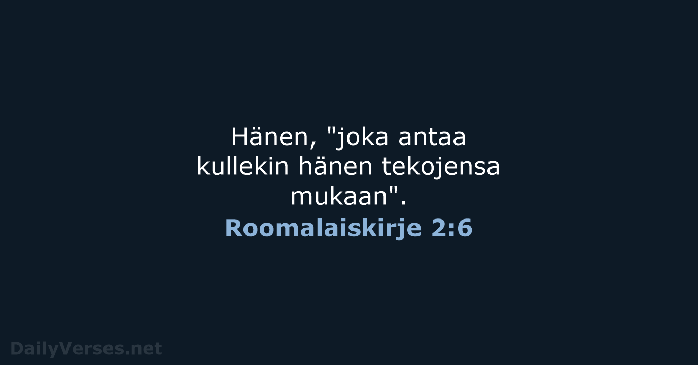 Roomalaiskirje 2:6 - KR38