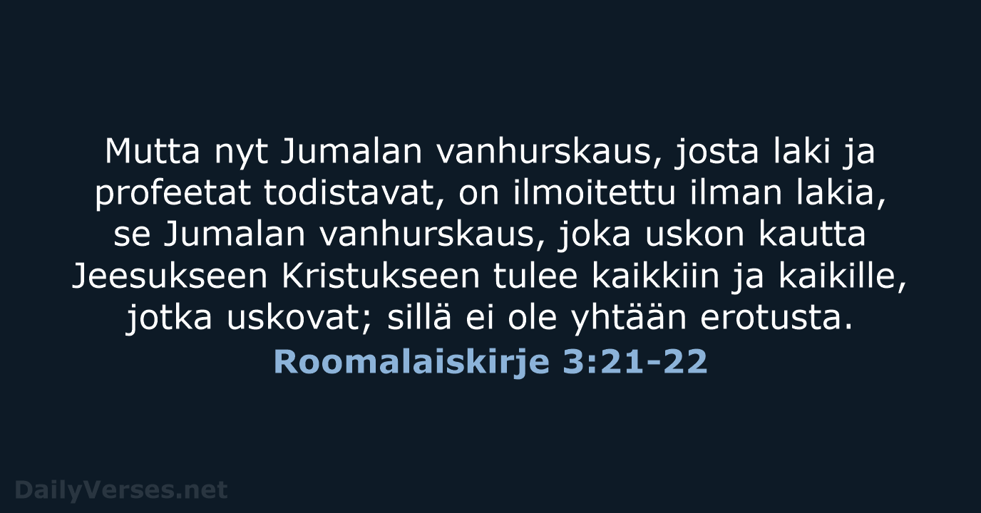 Roomalaiskirje 3:21-22 - KR38