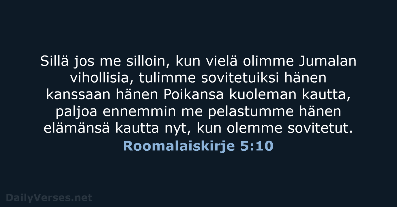 Roomalaiskirje 5:10 - KR38