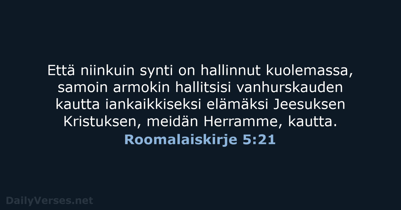 Roomalaiskirje 5:21 - KR38