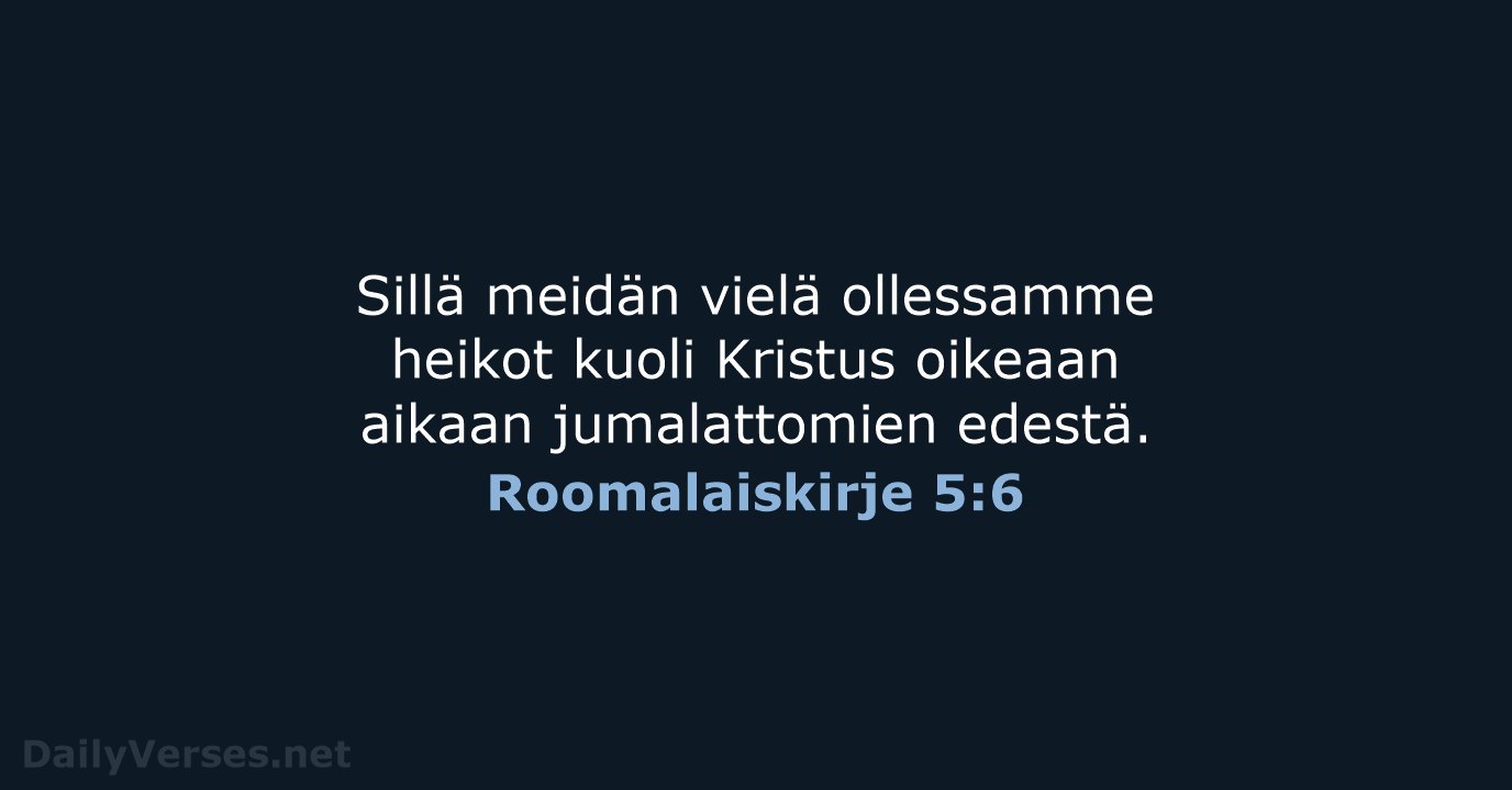 Roomalaiskirje 5:6 - KR38