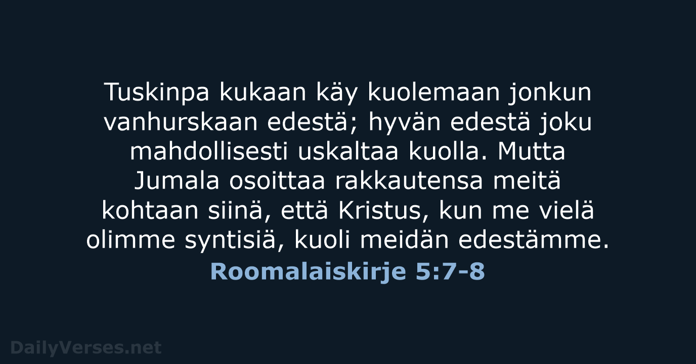 Roomalaiskirje 5:7-8 - KR38