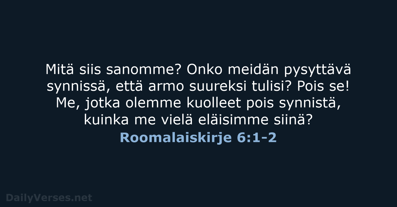 Roomalaiskirje 6:1-2 - KR38