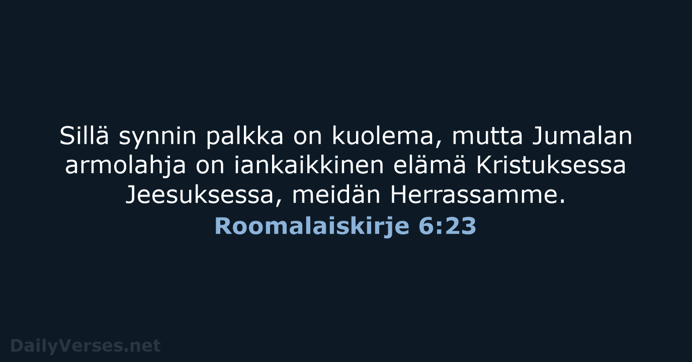 Roomalaiskirje 6:23 - KR38