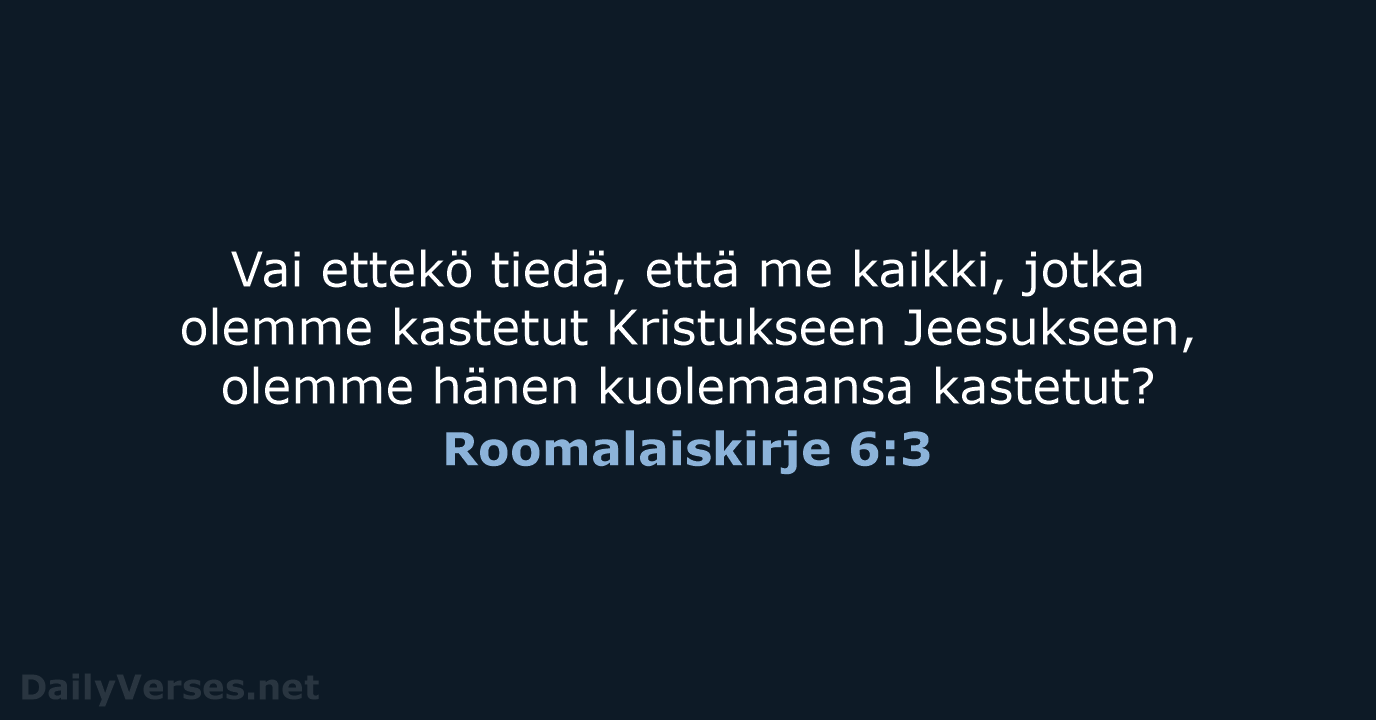 Roomalaiskirje 6:3 - KR38