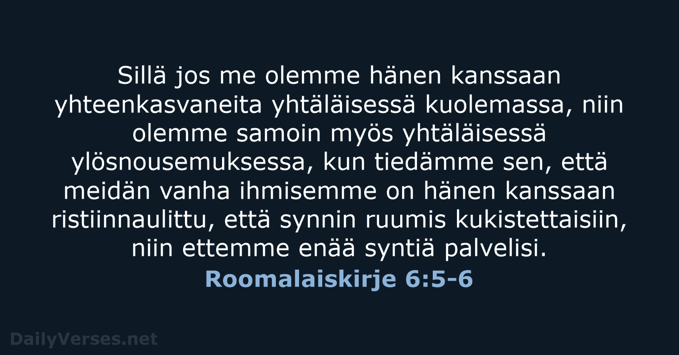 Roomalaiskirje 6:5-6 - KR38