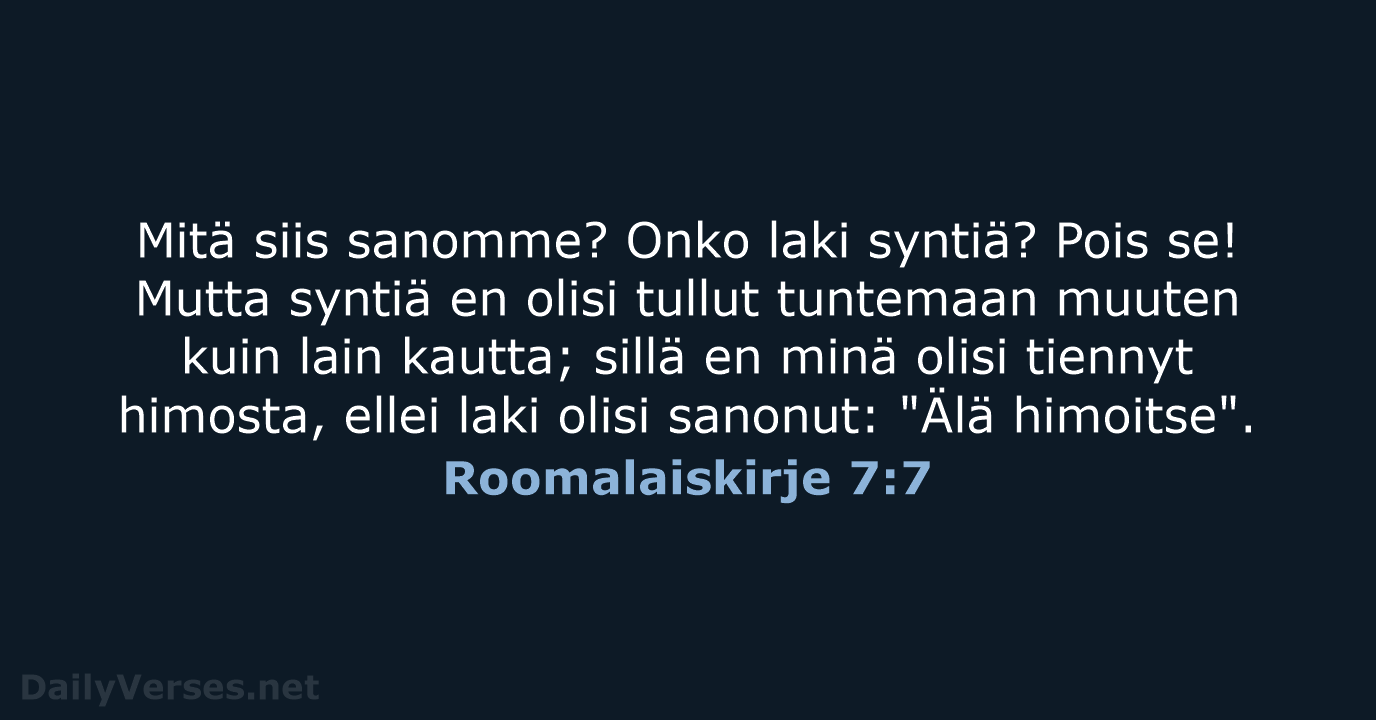 Roomalaiskirje 7:7 - KR38