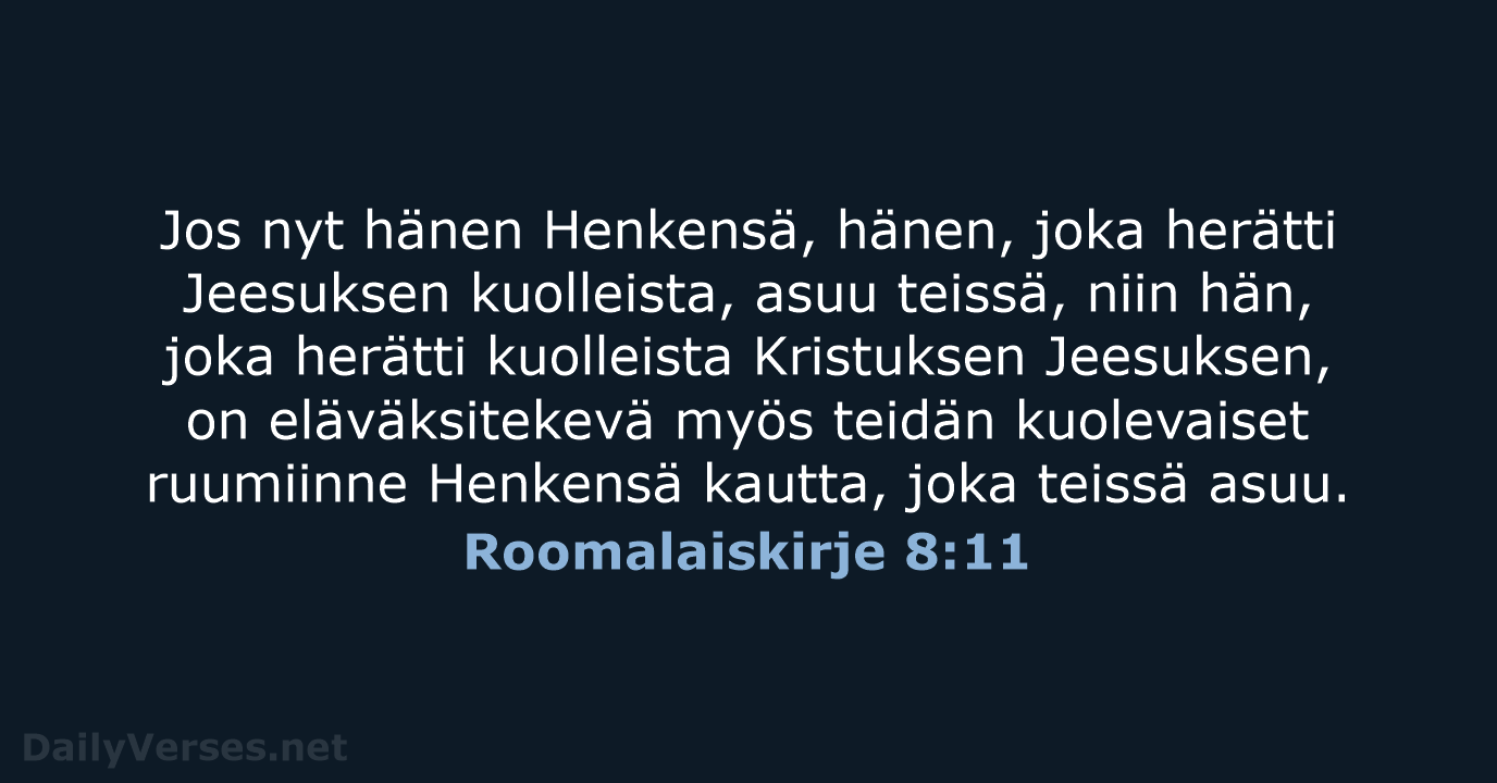 Roomalaiskirje 8:11 - KR38