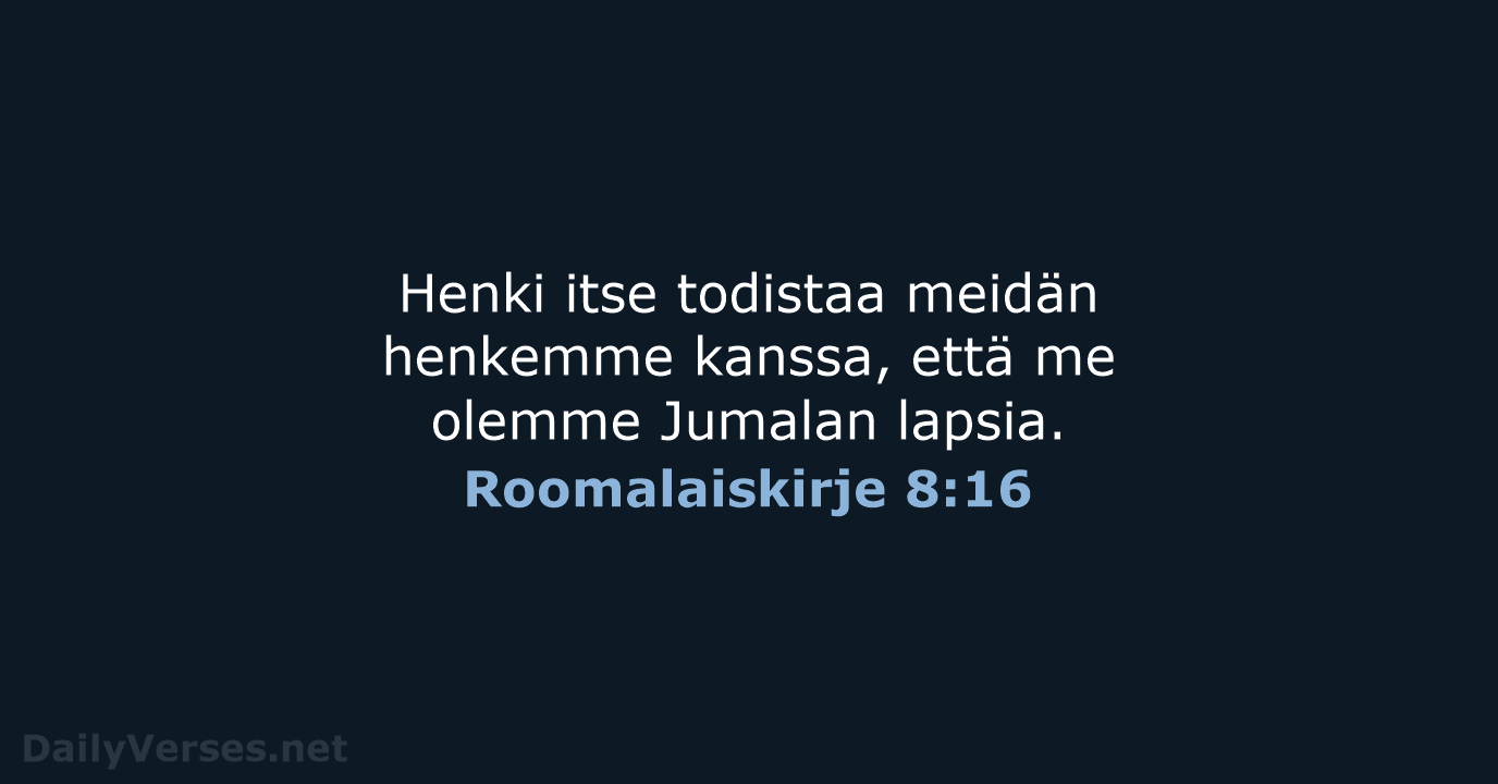 Roomalaiskirje 8:16 - KR38