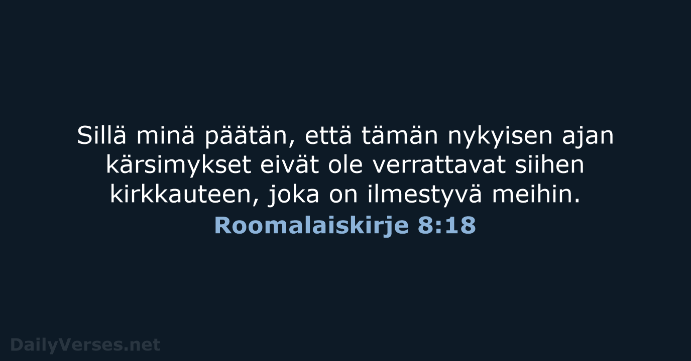 Roomalaiskirje 8:18 - KR38