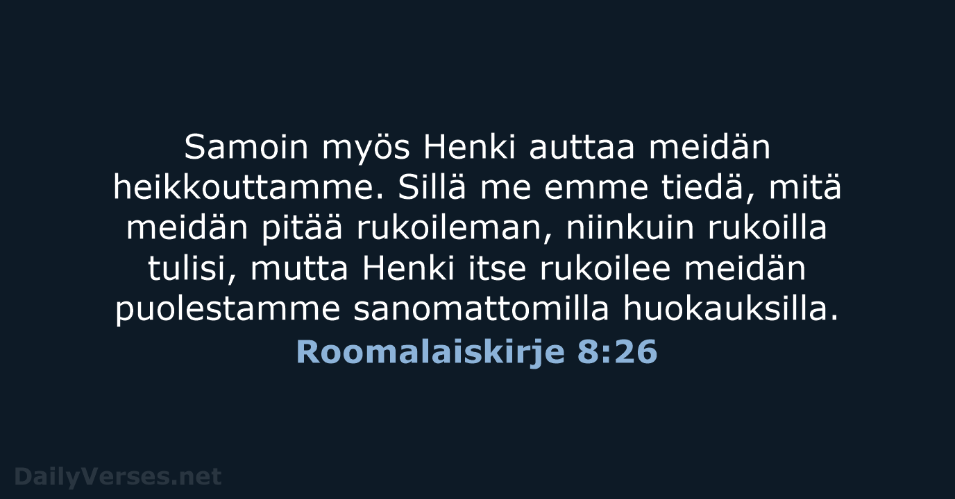 Roomalaiskirje 8:26 - KR38