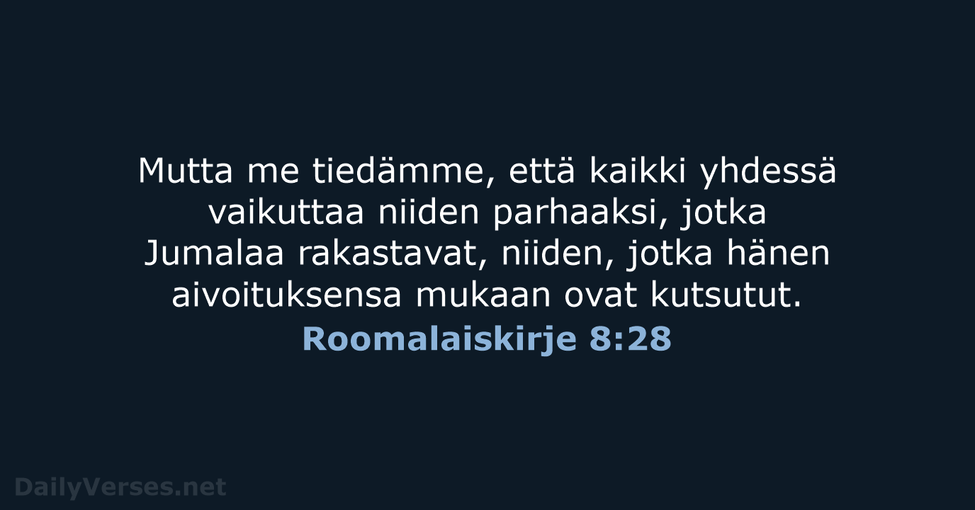 Roomalaiskirje 8:28 - KR38