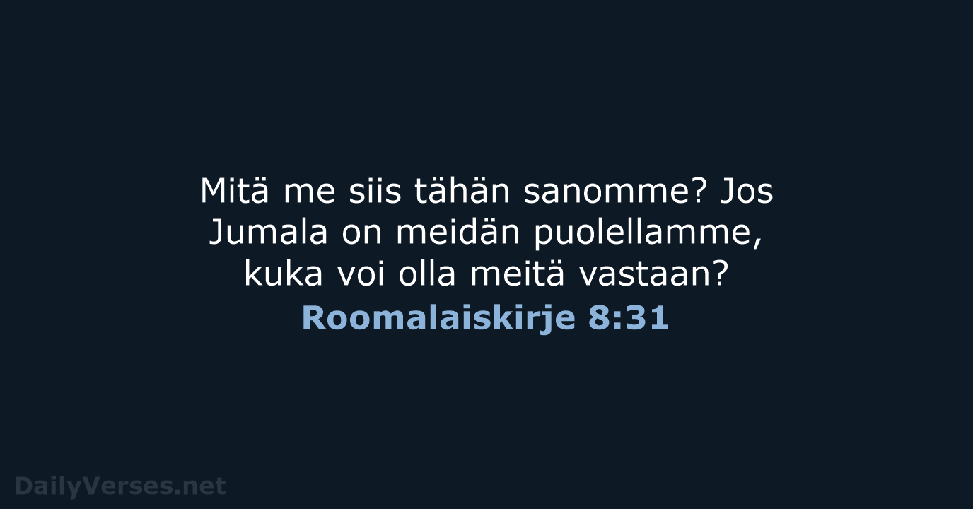 Roomalaiskirje 8:31 - KR38