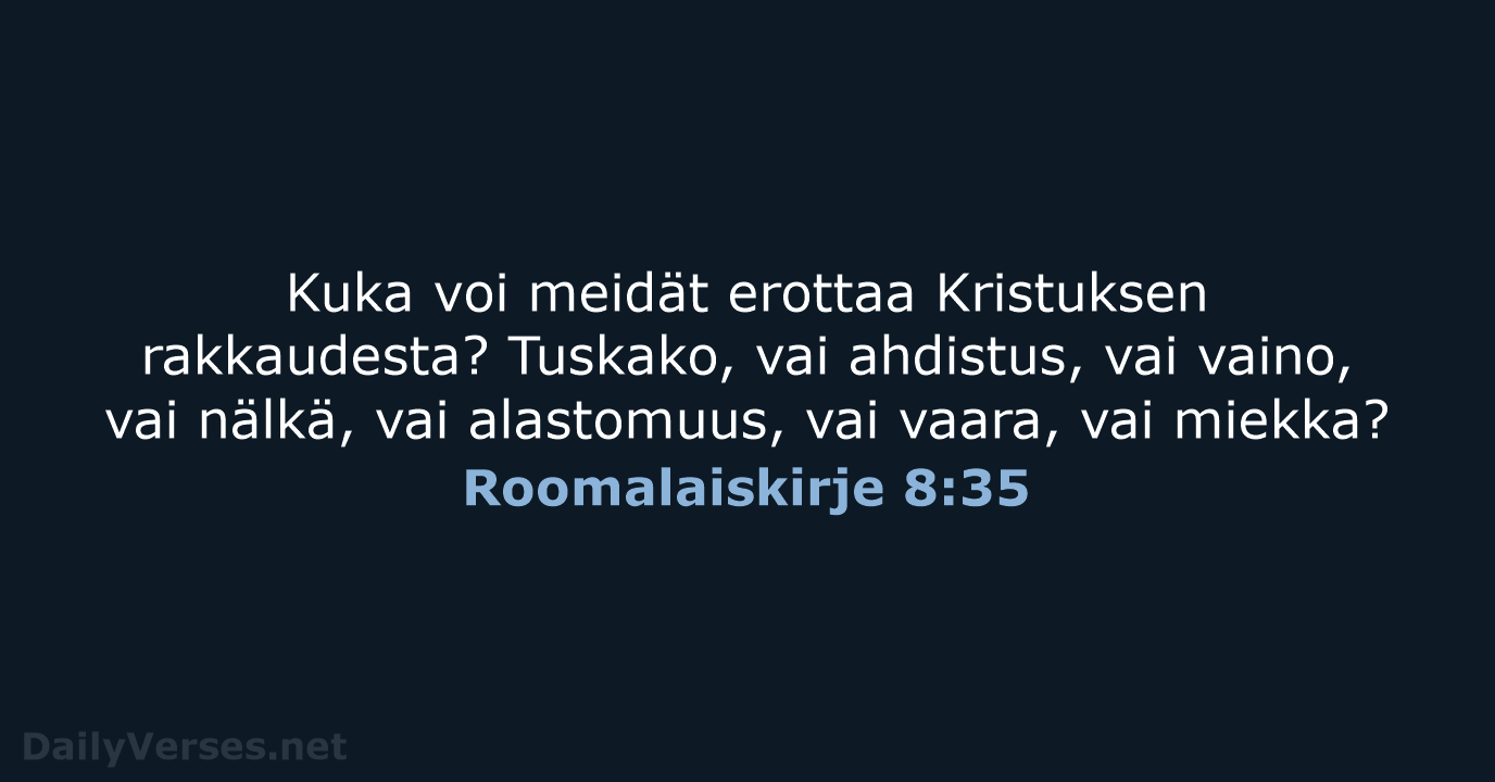 Roomalaiskirje 8:35 - KR38