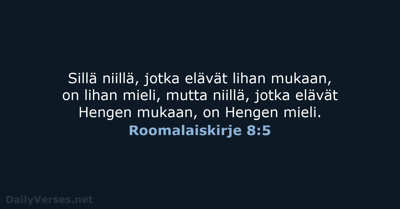 Roomalaiskirje 8:5 - KR38