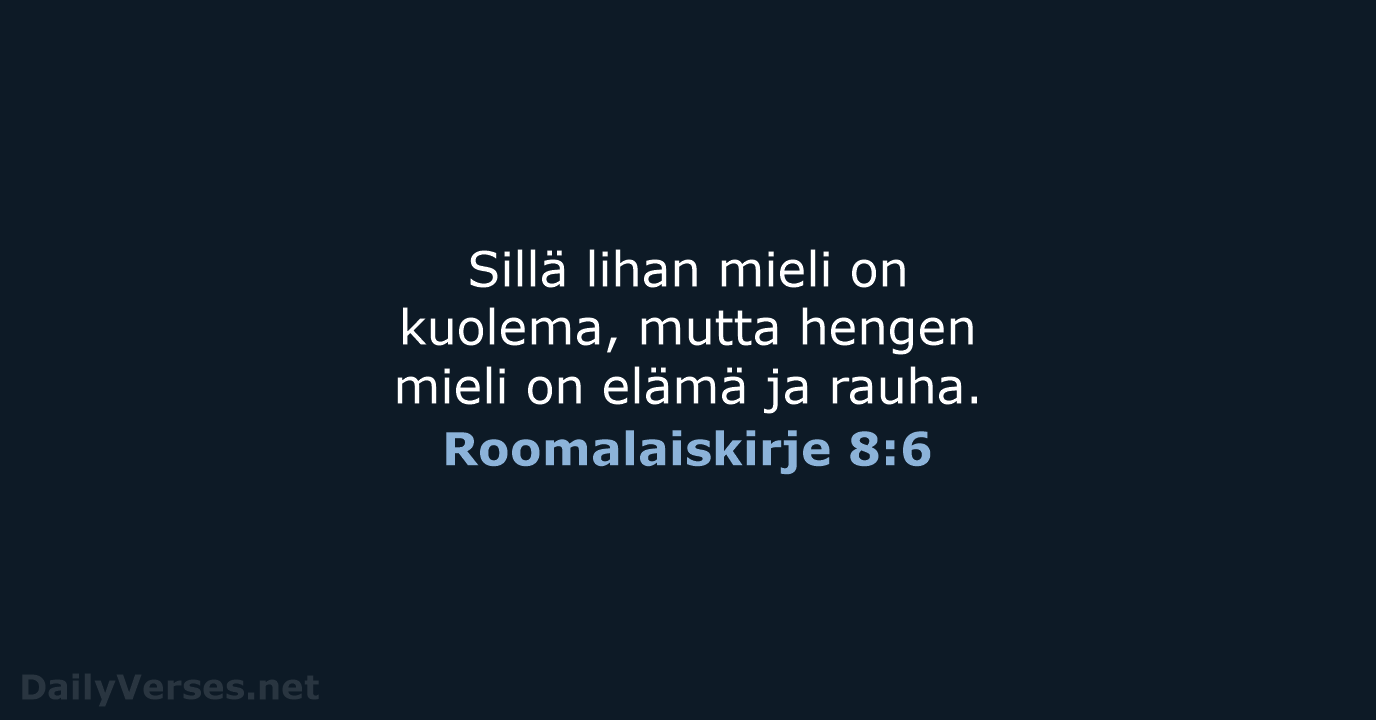 Roomalaiskirje 8:6 - KR38