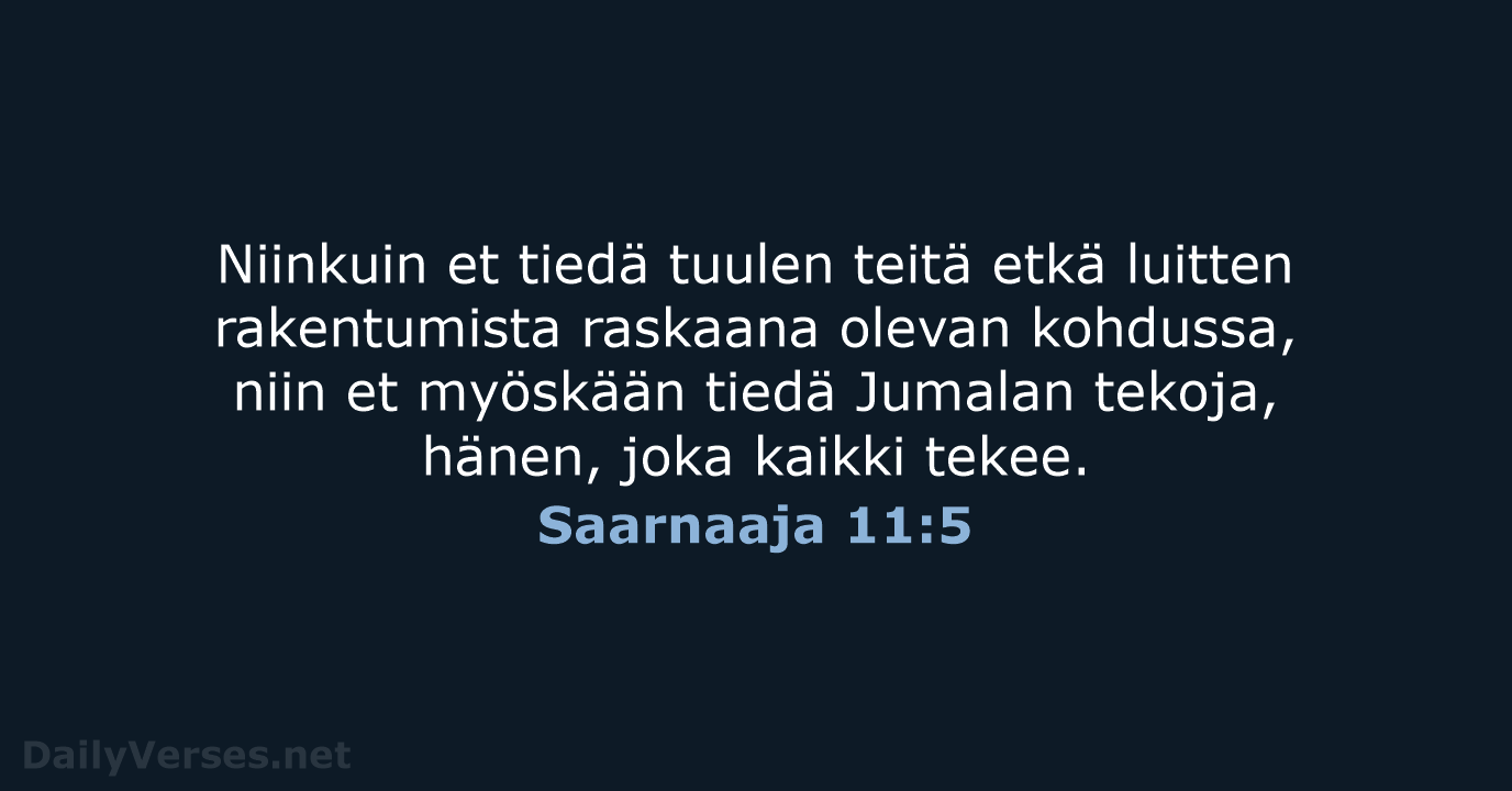 Saarnaaja 11:5 - KR38