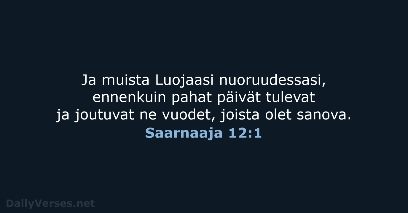 Saarnaaja 12:1 - KR38